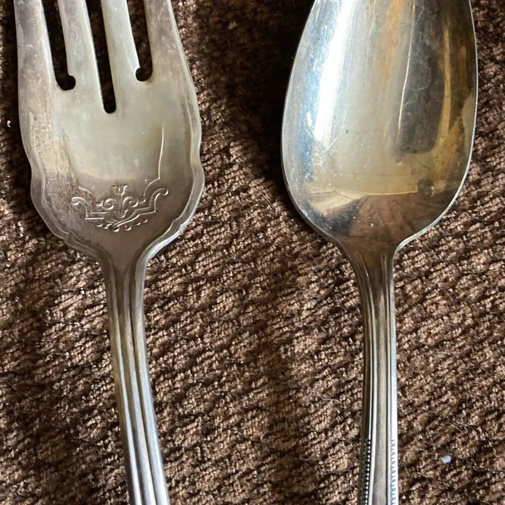 Mixed lot N S C Serving Spoon R C Co Serving Fork